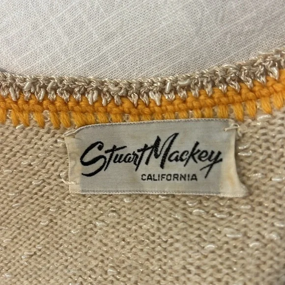 Vintage 60’s Stuart Mackey California Open Front Knit Cardigan Sweater Size 6 - Picture 7 of 13